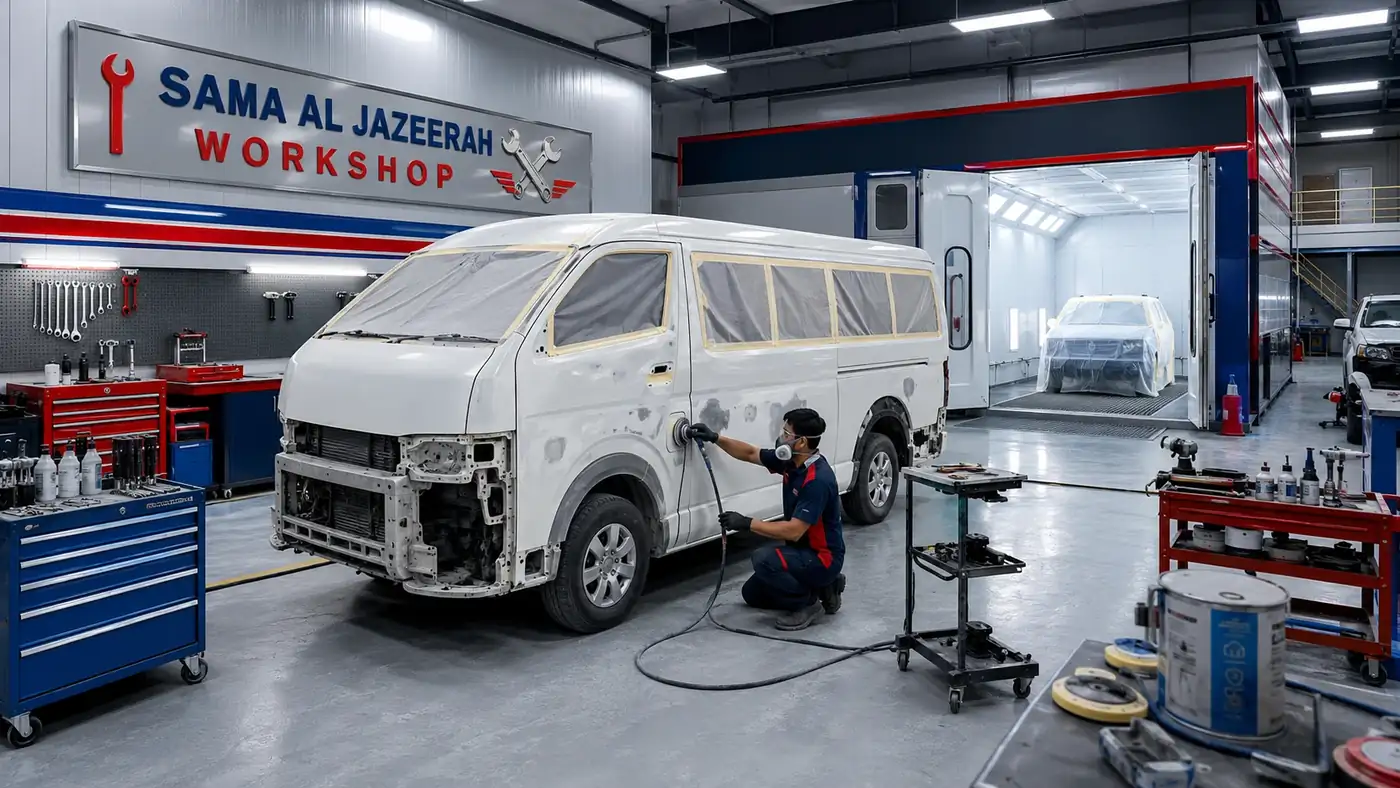 Fleet maintenance denting painting body repair and preventive care workshop support