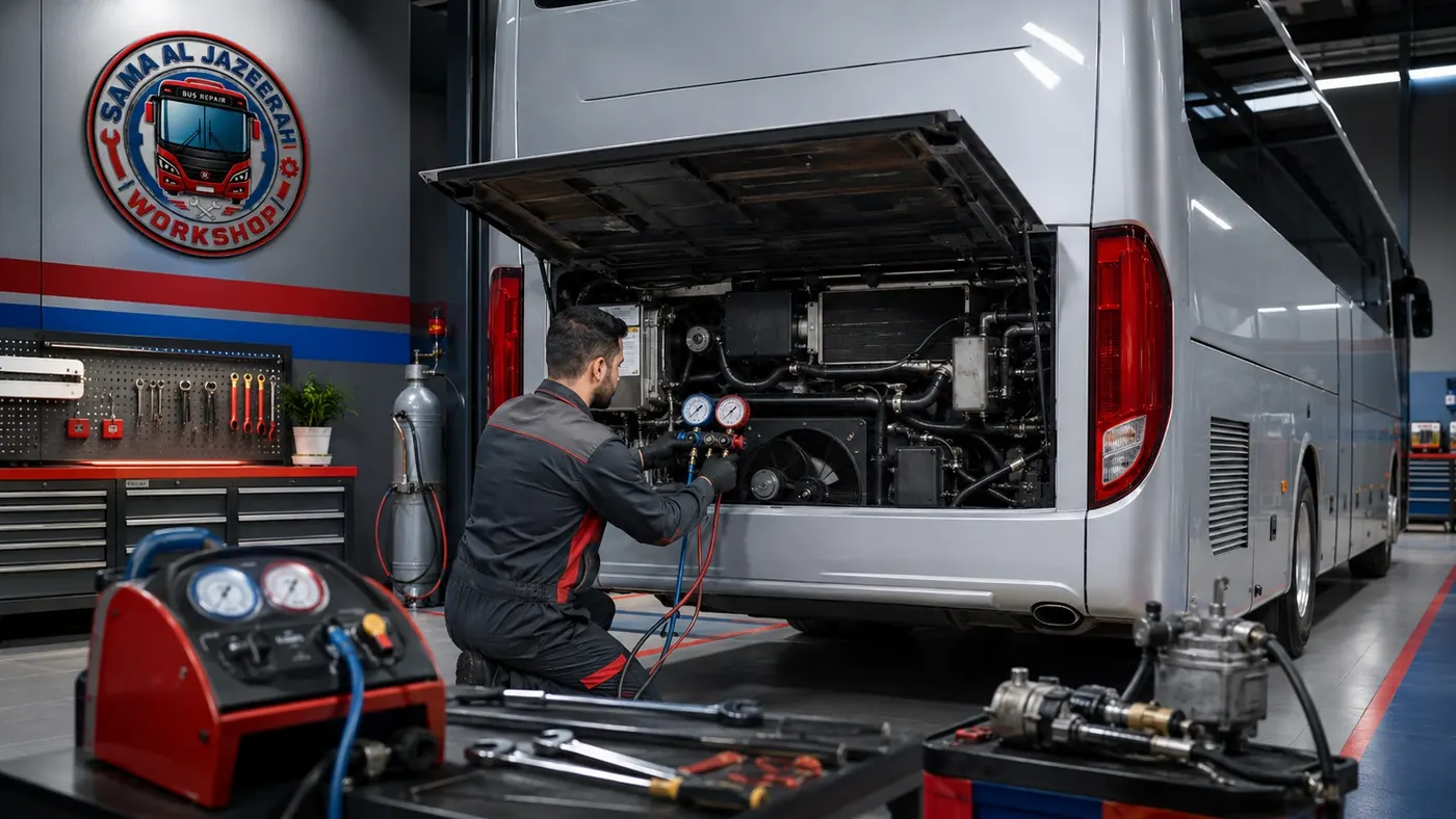 Bus AC repair and cooling system inspection for UAE weather