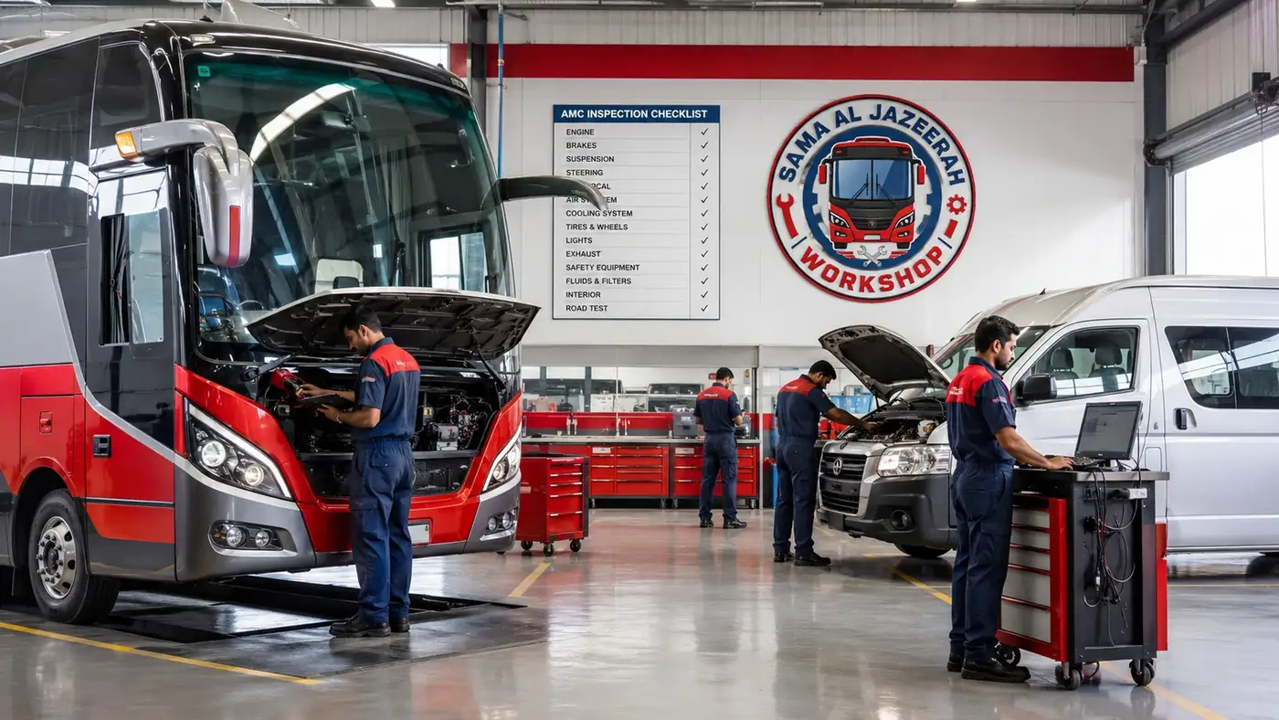 Fleet maintenance inspection for buses and vans